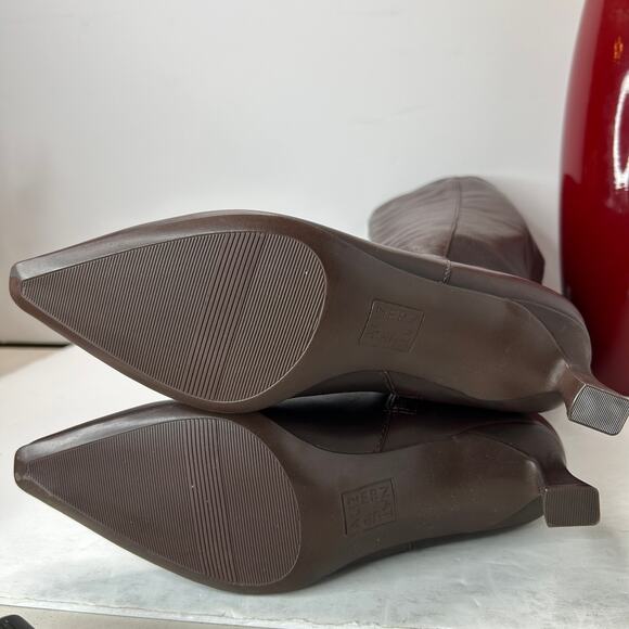 Naturalizer Deesha Knee High Wide Calf Boot Zip Block Heel Brown Women's 9W NWOB - Picture 7 of 11